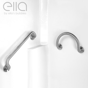 Consejos para instalar barras de sujeción en el baño - brushed nickel wall grab bars | Bañeras con puerta