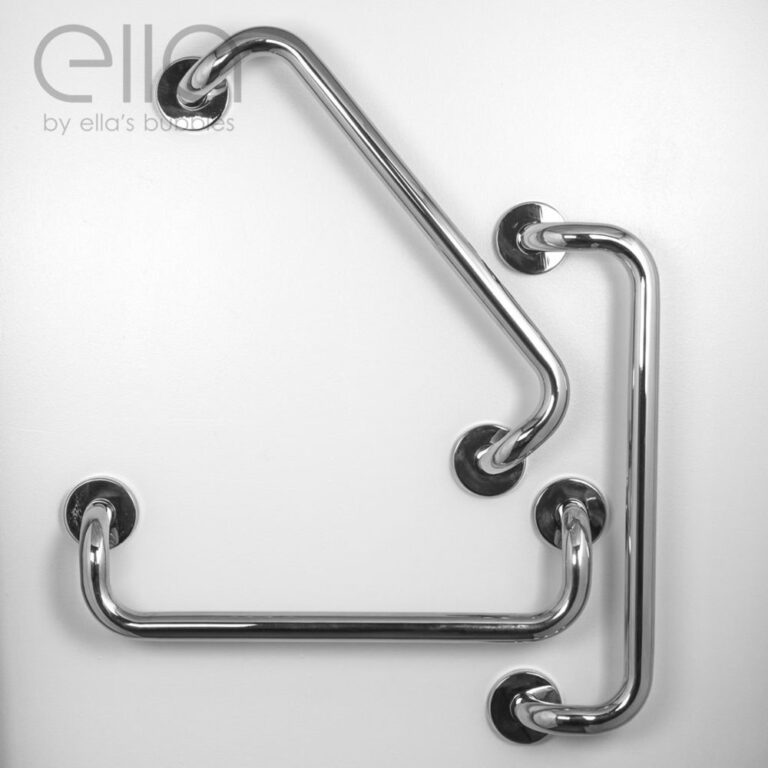 Ella Modern Polished Stainless Steel 12x1 1 4 Circle Grab Bar Et 20x1 1 4 Dual Bent Grab Bars