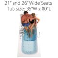 Big4two Two Seat Walk In Bathtub With Outward Swing Door Air Hydro Independent Foot Massage 36″x80″ 91cm X 203cm 32