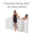 Big4two Two Seat Walk In Bathtub With Outward Swing Door Air Hydro Independent Foot Massage 36″x80″ 91cm X 203cm 42