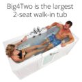 Big4two Two Seat Walk In Bathtub With Outward Swing Door Air Hydro Independent Foot Massage 36″x80″ 91cm X 203cm 50