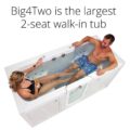 Big4two Two Seat Walk In Bathtub With Outward Swing Door Air Hydro Independent Foot Massage 36″x80″ 91cm X 203cm 70