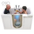 Ella Companion Two Seat Acrylic Walk-In Tub 32"x60 » (81x152cm), Technologie à double drain - companion pc model shot mid top down foot massage |