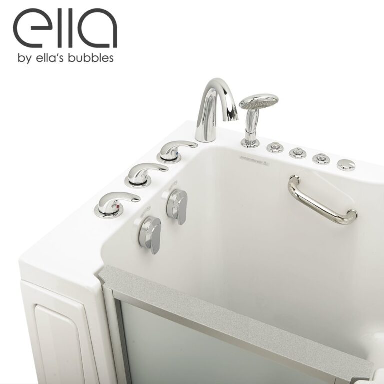 Ella Ultra Acrylic Walk-In Tub 30″x52" (76cmx132cm), Dual Drain Technology