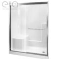 Duo 55 In X 70 In Framed Sliding Shower Door With 6 Mm Clear Glass Without Handle 12