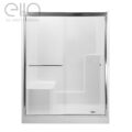 Duo 55 In. X 70 In. Framed Sliding Shower Door With 6 Mm Clear Glass Without Handle