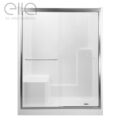 Duo 55 In X 70 In Framed Sliding Shower Door With 6 Mm Clear Glass Without Handle 5