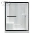 Duo 55 Po X 70 Po Porte De Douche Coulissante Encadree Avec Verre Transparent De 6 Mm Sans Poignee