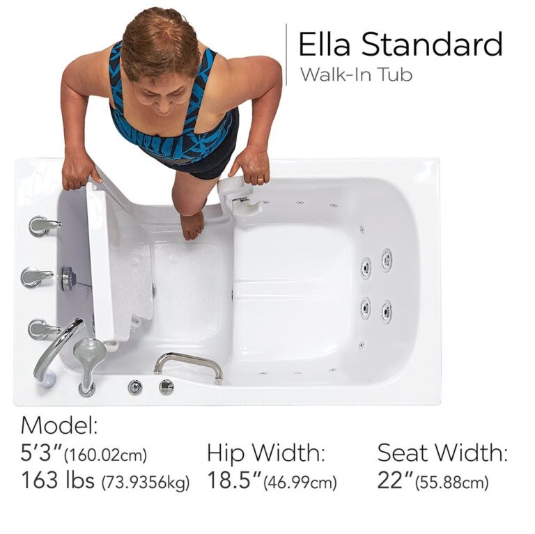 Ella Standard 30x52 Acrylic Hydro Therapy Massage Walk Dans La Baignoire