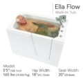 Ella Flow 28″x48″ Acrylic Hydro Therapy Massage Walk In Bathtub - web image text template 1 7 1 |