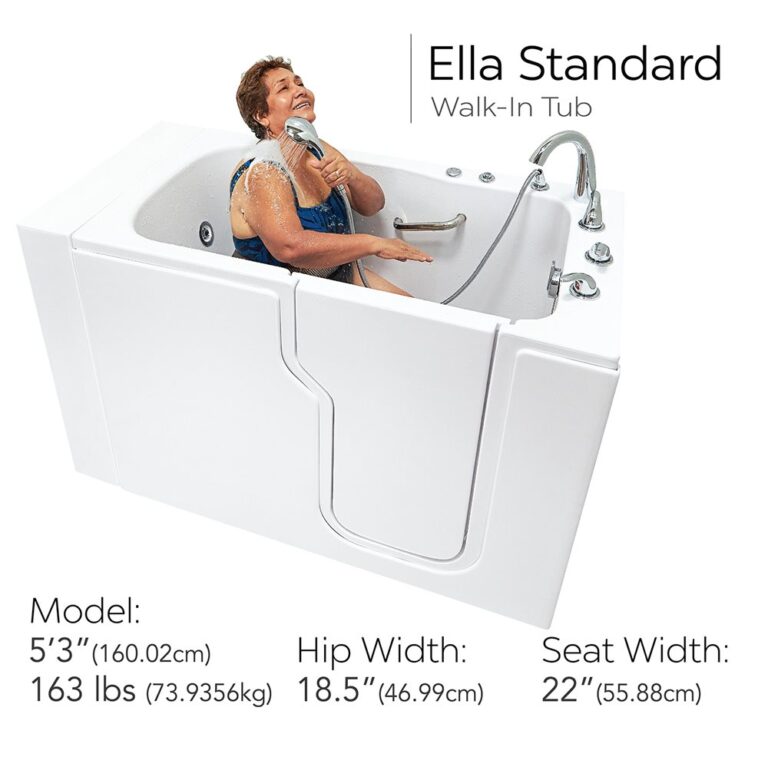 Ella Standard 30x52 Acrylic Hydro Therapy Massage Walk In Tub